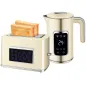 Set Desayuno con Pantalla LED Táctil Hervidor de Agua 1,7L 2200W Tostadora Pan Ranura Ancha 2 Rebanadas Crema Set Desayuno con Pantalla LED Táctil Hervidor de Agua 1,7L 2200W Tostadora Pan Ranura Ancha 2 Rebanadas Crema