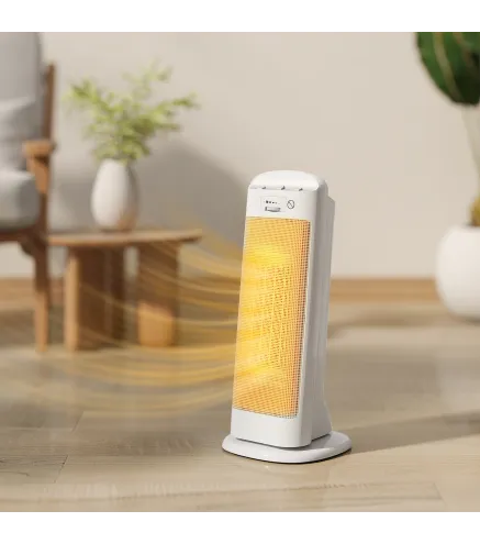 Calefactor Eléctrico Bajo Consumo 2000W con 4 Modos Termostato Regulable Protección contra Vuelcos y Sobrecalentamiento