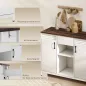Aparador para Salón con 2 Puertas con Orificios Cajón Compartimentos Abiertos Estantes Ajustables 100x40x80 cm Blanco