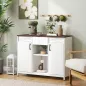 Aparador para Salón con 2 Puertas con Orificios Cajón Compartimentos Abiertos Estantes Ajustables 100x40x80 cm Blanco