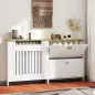 Cubre Radiadores con Zapatero Cubierta para Radiador con 2 Cajones Abatibles 152x19x81 cm Blanco