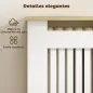 Cubre Radiadores con Zapatero Cubierta para Radiador con 2 Cajones Abatibles 152x19x81 cm Blanco