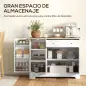 Aparador de Cocina con Estante de Puerta Cajón Puertas Magnéticas Estantes Ajustables 105x40x83 cm Blanco y Roble Aparador de Cocina con Estante de Puerta Cajón Puertas Magnéticas Estantes Ajustables 105x40x83 cm Blanco y Roble