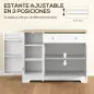 Aparador de Cocina con Estante de Puerta Cajón Puertas Magnéticas Estantes Ajustables 105x40x83 cm Blanco y Roble Aparador de Cocina con Estante de Puerta Cajón Puertas Magnéticas Estantes Ajustables 105x40x83 cm Blanco y Roble