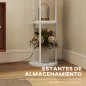 Lámpara de Pie con Estantes con 3 Temperaturas de Color Control Remoto para Salón Dormitorio Oficina Blanco
