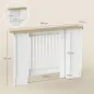 Cubre Radiadores con Estantes Cubreradiador de MDF Diseño Moderno de Listones para Salón Dormitorio 124x19x83 cm Blanco