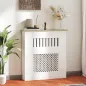 Cubre Radiadores 78x19x81 cm Cubierta para Radiador Diseño Moderno de Listones y Nido de Abeja Blanco