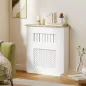 Cubre Radiadores 78x19x81 cm Cubierta para Radiador Diseño Moderno de Listones y Nido de Abeja Blanco