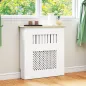 Cubre Radiadores 78x19x81 cm Cubierta para Radiador Diseño Moderno de Listones y Nido de Abeja Blanco