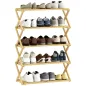 Zapatero Estrecho de Bambú Zapatero Vertical Plegable de 5 Niveles Sin Instalación Natural