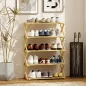 Zapatero Estrecho de Bambú Zapatero Vertical Plegable de 5 Niveles Sin Instalación Natural