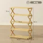 Zapatero Estrecho de Bambú Zapatero Vertical Plegable de 5 Niveles Sin Instalación Natural