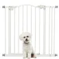 Barrera de Seguridad para Perros 74-87 cm con Extensión Montaje a Presión Doble Bloqueo para Puerta Escalera Blanco