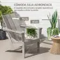 Silla de Jardín Adirondack con Asiento Extra Ancho Carga 120 kg para Patio Terraza Balcón 75x83x90 cm Gris Oscuro