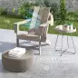 Silla de Jardín Adirondack con Asiento Extra Ancho Carga 120 kg para Patio Terraza Balcón 75x83x90 cm Gris Oscuro