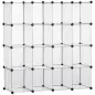 Armario Modular de Plástico Zapatero Organizador con 16 Cubos para Entrada Pasillo Dormitorio 125x32x125 cm Transparente