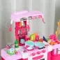 Cocina de Juguete para Niños Mayores de 3 Años con 38 Accesorios Luz Sonido Juegos de Rol Temprano Educativo 78x29x87 cm Rosa