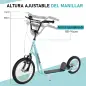 Scooter Patinete para Niños Mayores de 5 Años con 2 Neumáticos de Caucho Inflable con Doble Freno Manillar Ajustable en Altura S