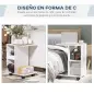 Mesita Auxiliar con Ruedas Mesa para Sofá en Forma de C con Estantes Abiertos para Salón 45x35x58 cm Blanco Mesita Auxiliar con Ruedas Mesa para Sofá en Forma de C con Estantes Abiertos para Salón 45x35x58 cm Blanco