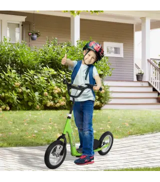 Patinete para Niños Mayores de 5 Años Scooter 2 Neumáticos Inflables de Caucho con Frenos Manillar Ajustable Pedal Antideslizant
