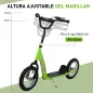 Patinete para Niños Mayores de 5 Años Scooter 2 Neumáticos Inflables de Caucho con Frenos Manillar Ajustable Pedal Antideslizant