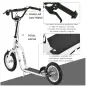 Patinete para Niños Mayores de 5 Años Scooter 2 Neumáticos Inflables de Caucho con Frenos Manillar Ajustable Pedal Antideslizant