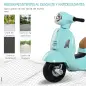 Motocicleta Infantil con Faro Bocina y 4 Ruedas Moto Eléctrica Vespa para Niños con Licencia 66,5x38x52 cm Verde