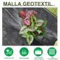 Malla Antihierbas Malla Geotextil 1x50 m Malla de Jardín contra Malas Hierbas 100 g/m² Rollo de Malla Antimaleza Negro