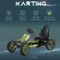 Go-Kart a Pedales para Niños de +3 Años Coche de Pedales con Embrague Freno Asiento Ajustable Carga Máx. 35 kg 105x54x61 cm Verd
