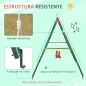 Columpio Doble para Niños +3 Años con Soporte de Metal Juego de Columpio Infantil Cuerda Ajustable Exteriores Carga Máx. 40kg 23