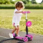 3 en 1 Patinete para Niños de +18 Meses Scooter de 3 Ruedas con Asiento Extraíble Manillar Mango de Empuje Altura Ajustable 62x2