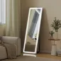 Espejo de Pie Cuerpo Entero con Luces 150x50 cm sin Marco 3 Temperaturas de Color Brillo Ajustable Transparente