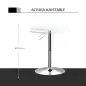 Mesa de Bar Regulable en Altura con Base Redonda y Antideslizante para Cocina Comedor Ø60x69-93 cm Blanco