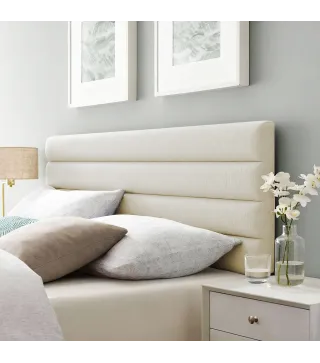 Cabecero de Cama 140 cm Tapizado en Lino Altura Ajustable de 3 Niveles 106/116/126 cm Montado a la Pared Beige