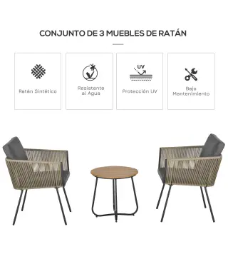 Conjunto de Muebles de Ratán