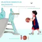 Tobogán para Niños +18 Meses Plegable 2 en 1 con Canasta de Baloncesto Modelo Jirafa Juguete Infantil para Interiores y Exterior