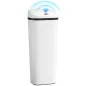 Cubo de Basura Cocina Automático 50 L Estrecha de Acero Inoxidable con Sensor Infrarrojo Modo Manual Antihuellas Blanco