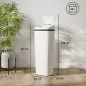 Cubo de Basura Cocina Automático 50 L Estrecha de Acero Inoxidable con Sensor Infrarrojo Modo Manual Antihuellas Blanco