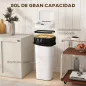 Cubo de Basura Cocina Automático 50 L Estrecha de Acero Inoxidable con Sensor Infrarrojo Modo Manual Antihuellas Blanco