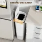 Cubo de Basura Cocina Automático 50 L Estrecha de Acero Inoxidable con Sensor Infrarrojo Modo Manual Antihuellas Blanco
