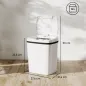 Cubo de Basura Cocina Automático 15 L con Sensor Infrarrojo y Modo Manual Anillo de Retención Antihuellas Blanco