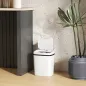 Cubo de Basura Cocina Automático 15 L con Sensor Infrarrojo y Modo Manual Anillo de Retención Antihuellas Blanco