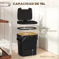 Cubo de Basura Cocina Automático 15 L con Sensor Infrarrojo y Modo Manual Anillo de Retención Antihuellas Negro