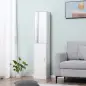 Armario para Baño Alto Mueble Columna de Baño con Espejo 2 Puertas y Estantes Ajustables Multiusos 32x28x162 cm Blanco