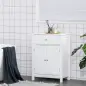 Armario de Baño con 1 Cajón 2 Puertas y Estante Interior Ajustable Mueble Auxiliar de Almacenaje Multifuncional para Salón Cocin