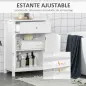 Armario de Baño con 1 Cajón 2 Puertas y Estante Interior Ajustable Mueble Auxiliar de Almacenaje Multifuncional para Salón Cocin