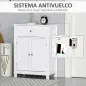 Armario de Baño con 1 Cajón 2 Puertas y Estante Interior Ajustable Mueble Auxiliar de Almacenaje Multifuncional para Salón Cocin