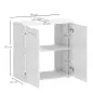 Mueble para Debajo del Lavabo Armario de Baño de Pared con 2 Puertas y Estante Interior Ajustable Estilo Moderno 60x30x62,5 cm B