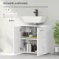 Mueble para Debajo del Lavabo Armario de Baño de Pared con 2 Puertas y Estante Interior Ajustable Estilo Moderno 60x30x62,5 cm B
