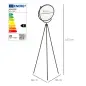 Lámpara de Pie Moderna con Luz LED de 20W Trípode de Metal Pantalla Giratoria e Interruptor de Pedal 60x60x163 cm Negro Lámpara de Pie Moderna con Luz LED de 20W Trípode de Metal Pantalla Giratoria e Interruptor de Pedal 60x60x163 cm Negro